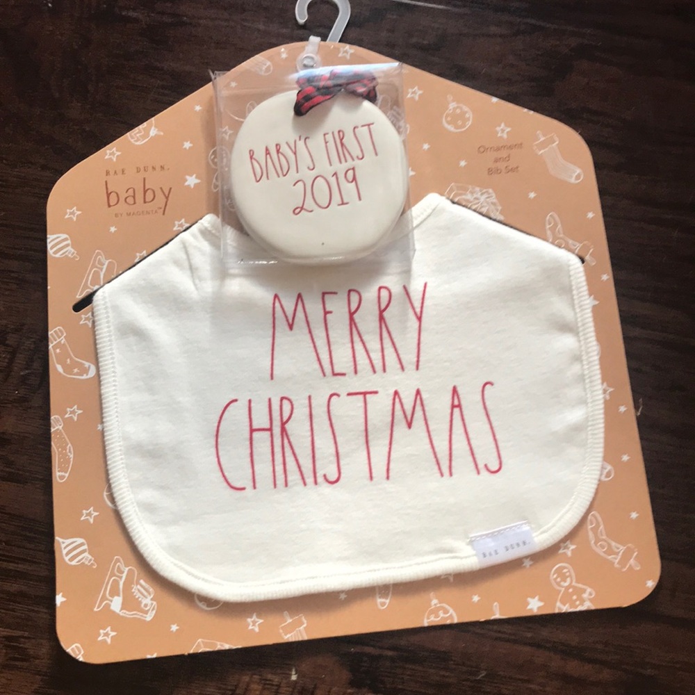 Rae Dunn Merry Christmas Bib, Baby’s First 2019